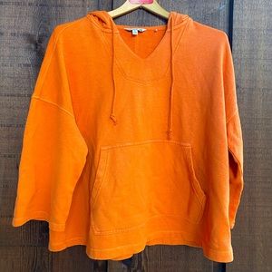 Toad & Co Orange Long Sleeve Organic Hemp Blend Sweatshirt Hoodie Womens Large